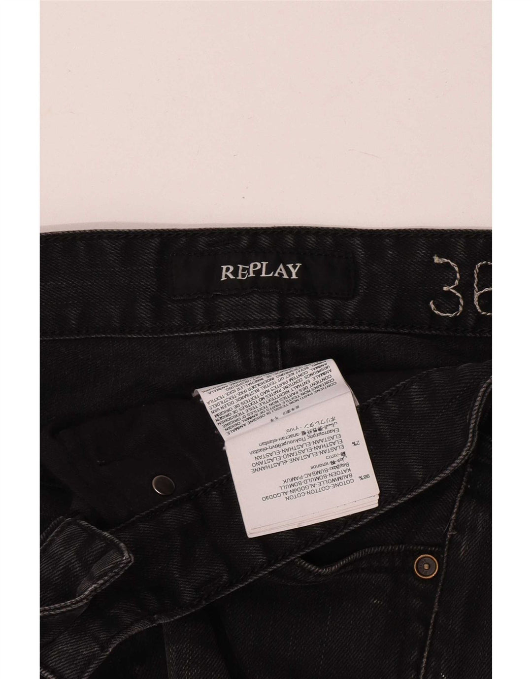 Replay Jean Droit Waitom Homme W36 L32 Noir Coton