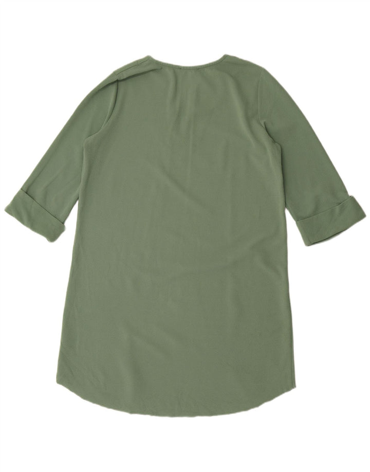 Zara Robe droite surdimensionnée à manches 3/4 pour femme UK 10 Small Vert