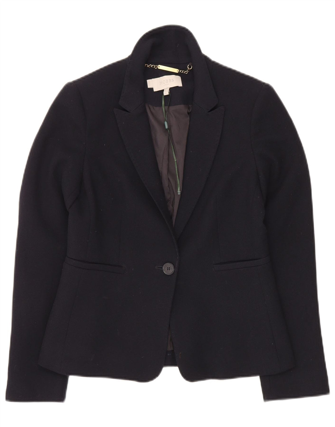 Hobbs Veste blazer 1 bouton pour femme UK 8 Small Bleu marine Polyester