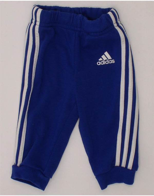 ADIDAS Baby Boys Joggers Tracksuit Trousers 3-6 Months  Blue Cotton