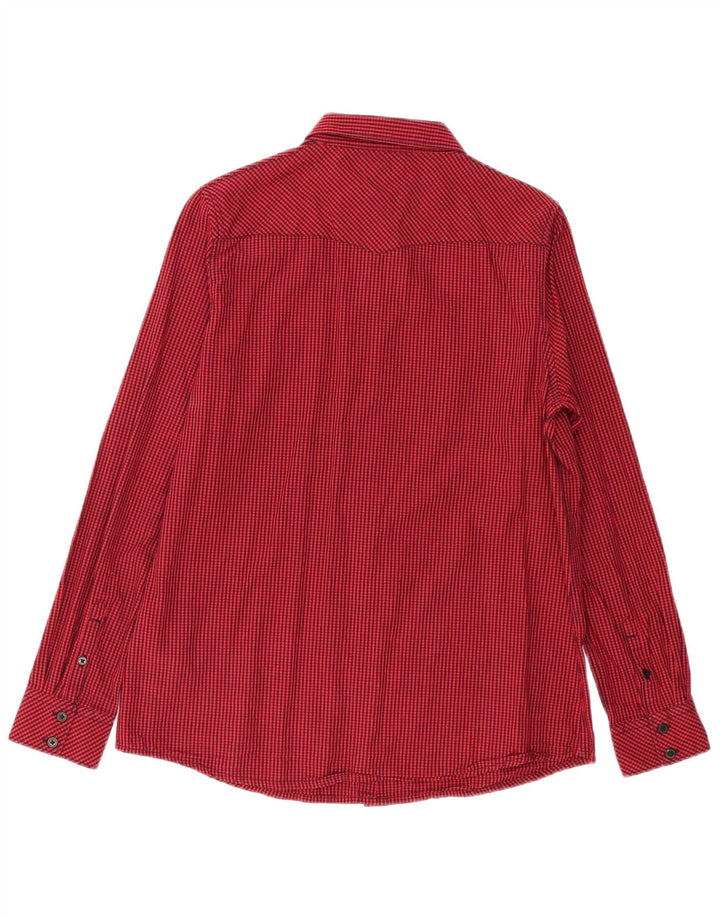 Wrangler Chemise western pour homme en coton vichy rouge moyen