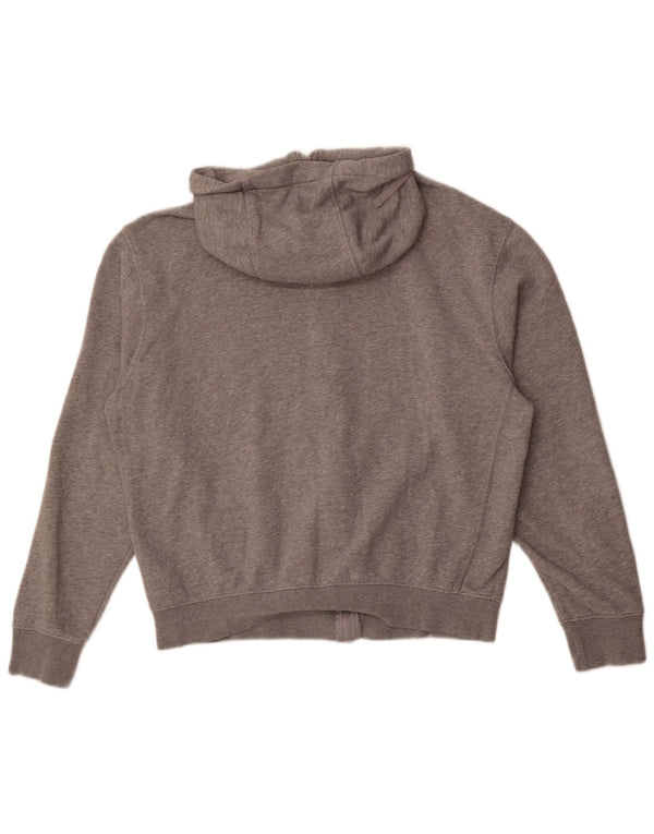 Nike Pull à capuche zippé surdimensionné pour femme UK 14 Coton moucheté gris moyen