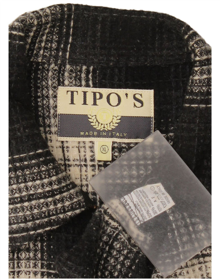 Tipo' S Surchemise Homme Flanelle Chemise XL Noir Carreaux Laine