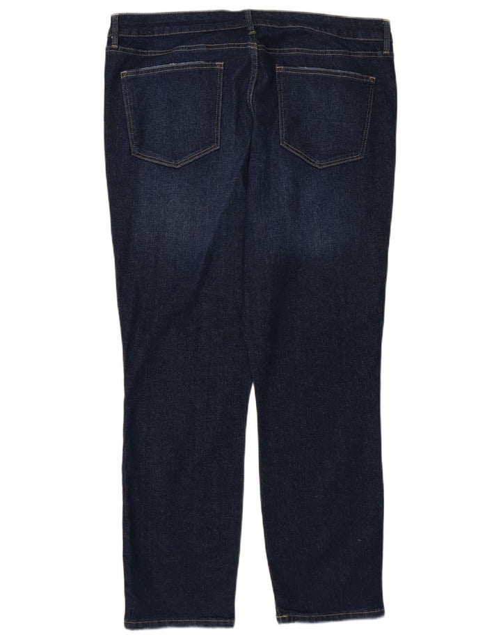 TOMMY HILFIGER Jean droit taille haute pour femme US 16 2XL W38 L28 Bleu marine