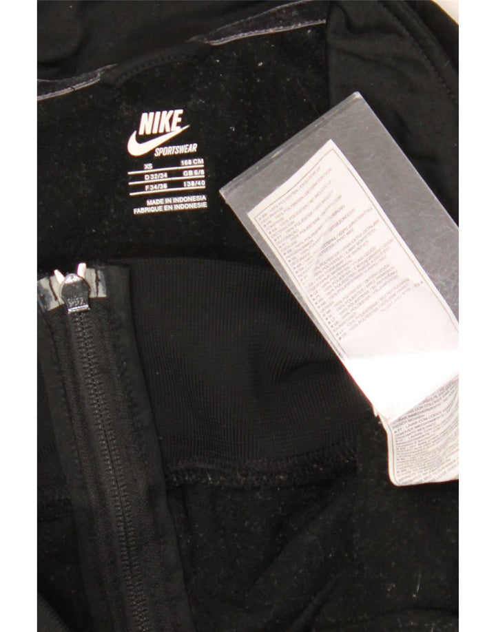 Veste de survêtement Nike Femme UK 6/8 XS Noir Rayé Polyester
