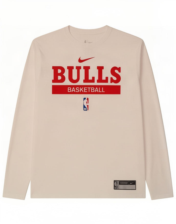 Nike Chicago Bulls Graphic Haut à manches longues pour homme Blanc Polyester