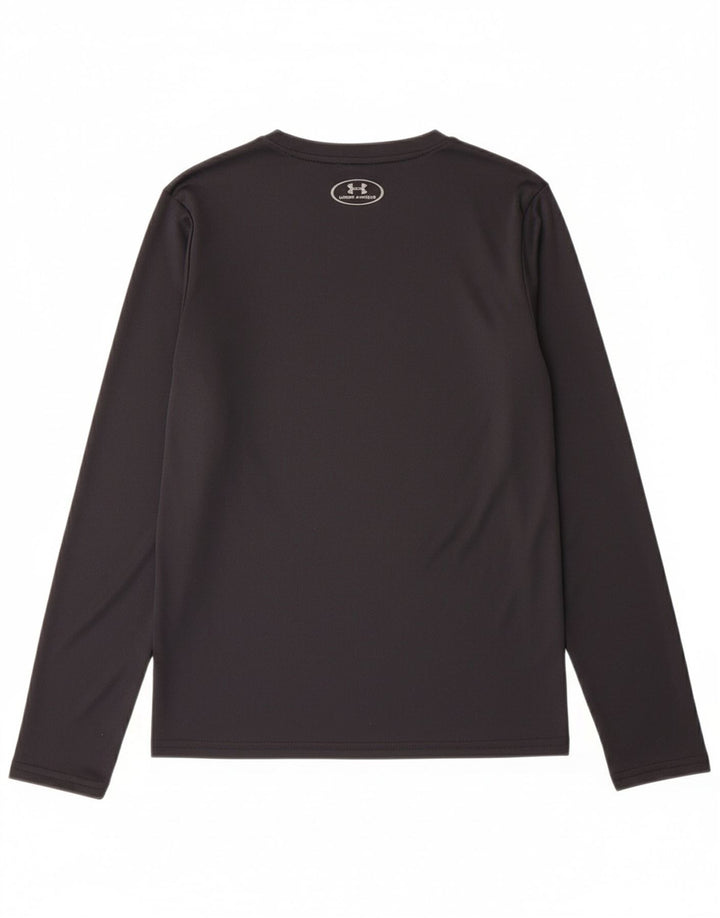 UNDER ARMOUR Boys Graphic Top Long Sleeve 11-12 Years Large Black