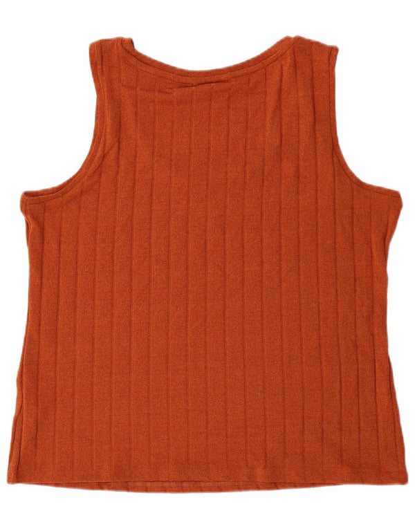 Marks & Spencer Débardeur Femme UK 22 3XL Orange Polyester