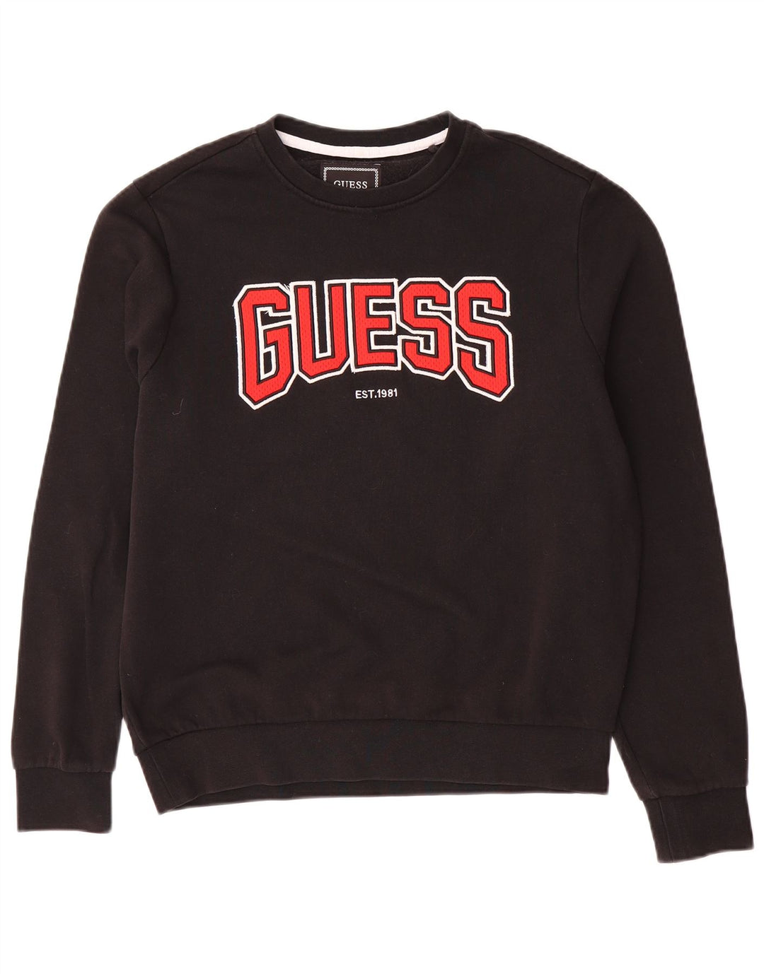 Guess Sweat-shirt graphique pour homme UK 34 Small Noir Coton