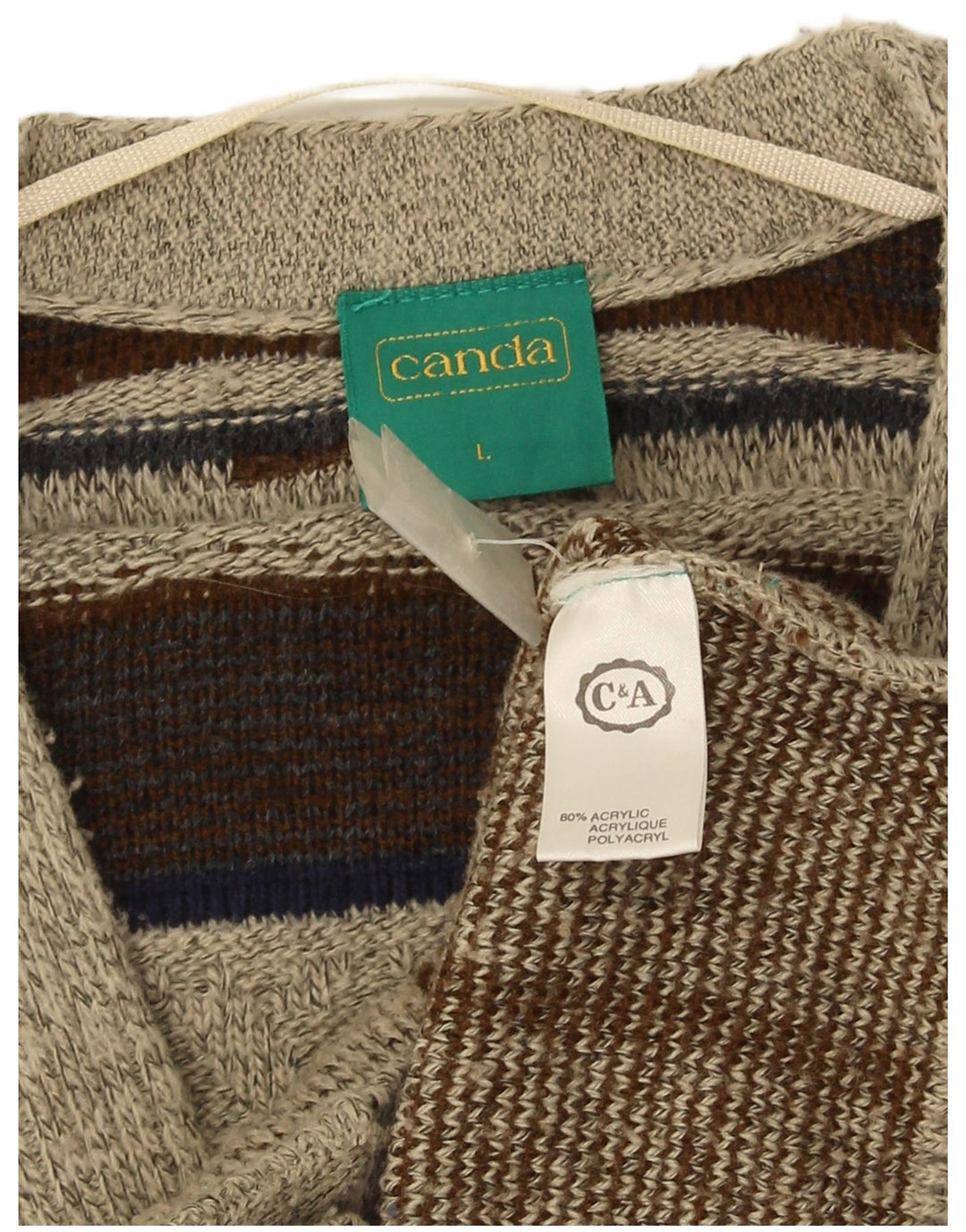 Canada Mens Cardigan Pull Grand Gris Géométrique Acrylique