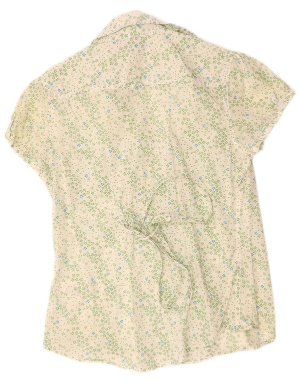 White Stuff Chemisier à manches courtes pour femme UK 12 Medium Floral Coton