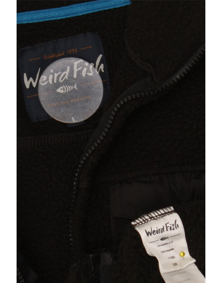 WEIRD FISH Veste polaire pour homme UK 40 Large Noir Polyester