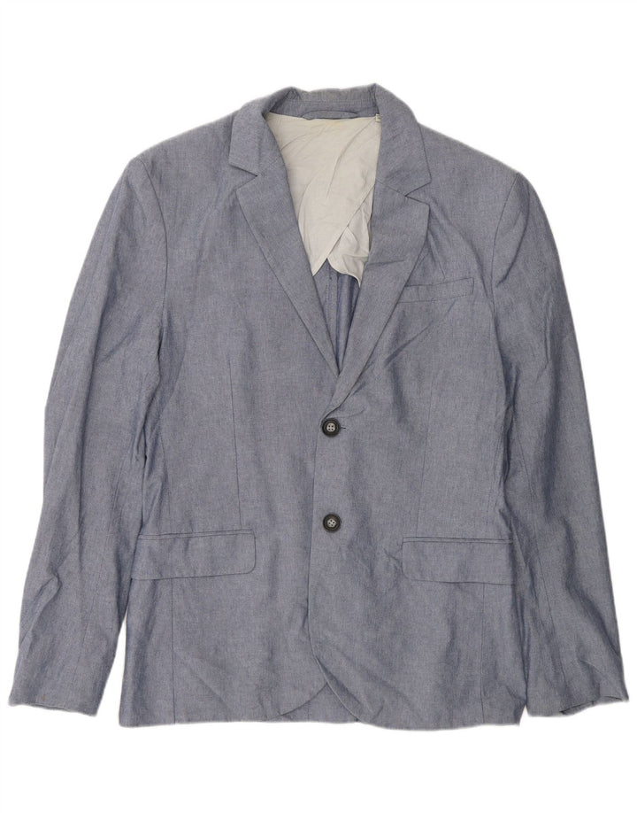 Jack Wills Veste blazer à 2 boutons pour homme UK 38 Bleu moyen Coton