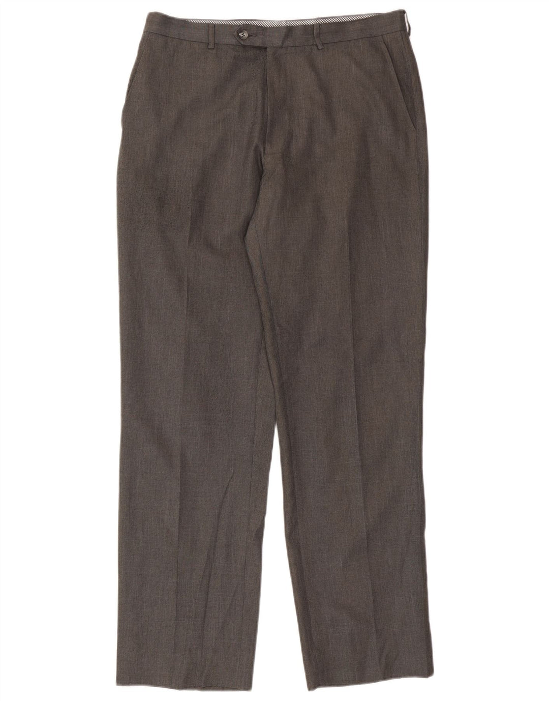 Marks & Spencer Pantalon de costume droit pour homme W34 L33 Gris Polyester