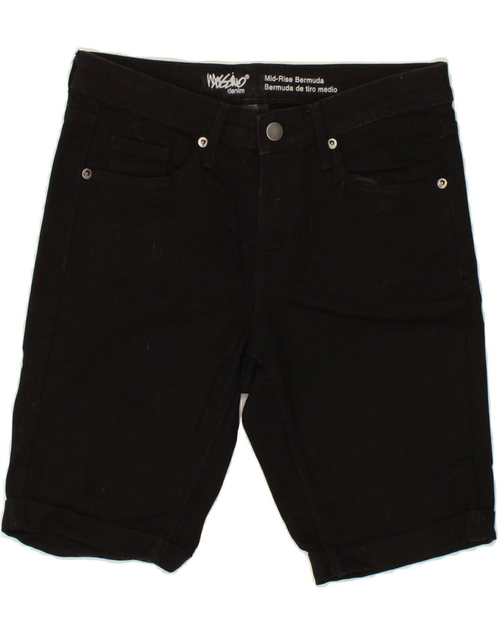 MOSSIMO Womens Bermuda Mid Rise Denim Shorts US 4 Small W27 Black Cotton Vintage Mossimo and Second-Hand Mossimo from Messina Hembry 