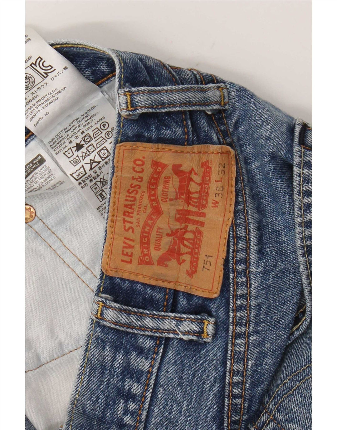 Levi's Jean Droit 751 Homme Bleu W36 L29 Coton
