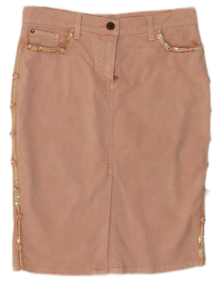 Blumarine Femme Jupe En Jean IT 42 Moyen W30 Rose Coton
