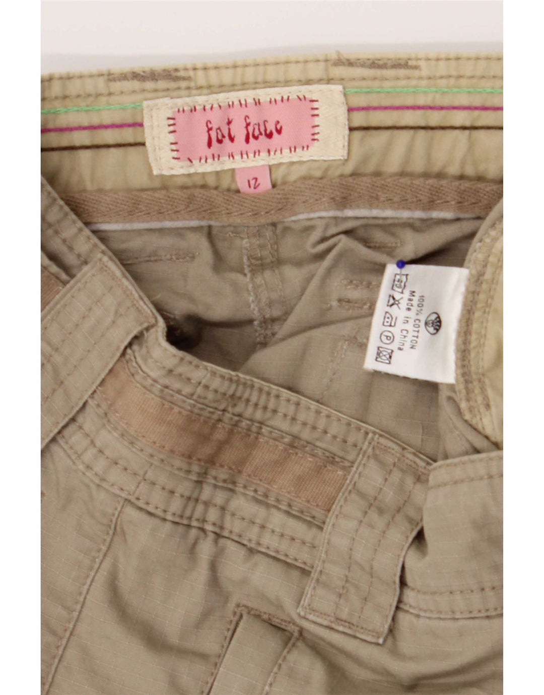Fat Face Short cargo pour femme UK 12 Medium W30 Coton kaki