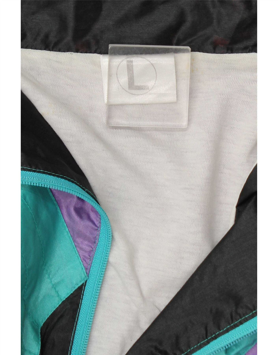 vintage Mens Survêtement Top Veste Grand Multicolore Colourblock Polyamide