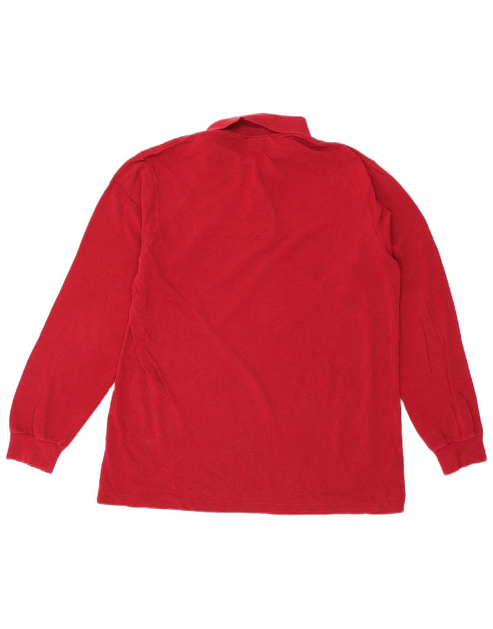 Lacoste Polo à manches longues pour homme Taille 4 Coton rouge moyen