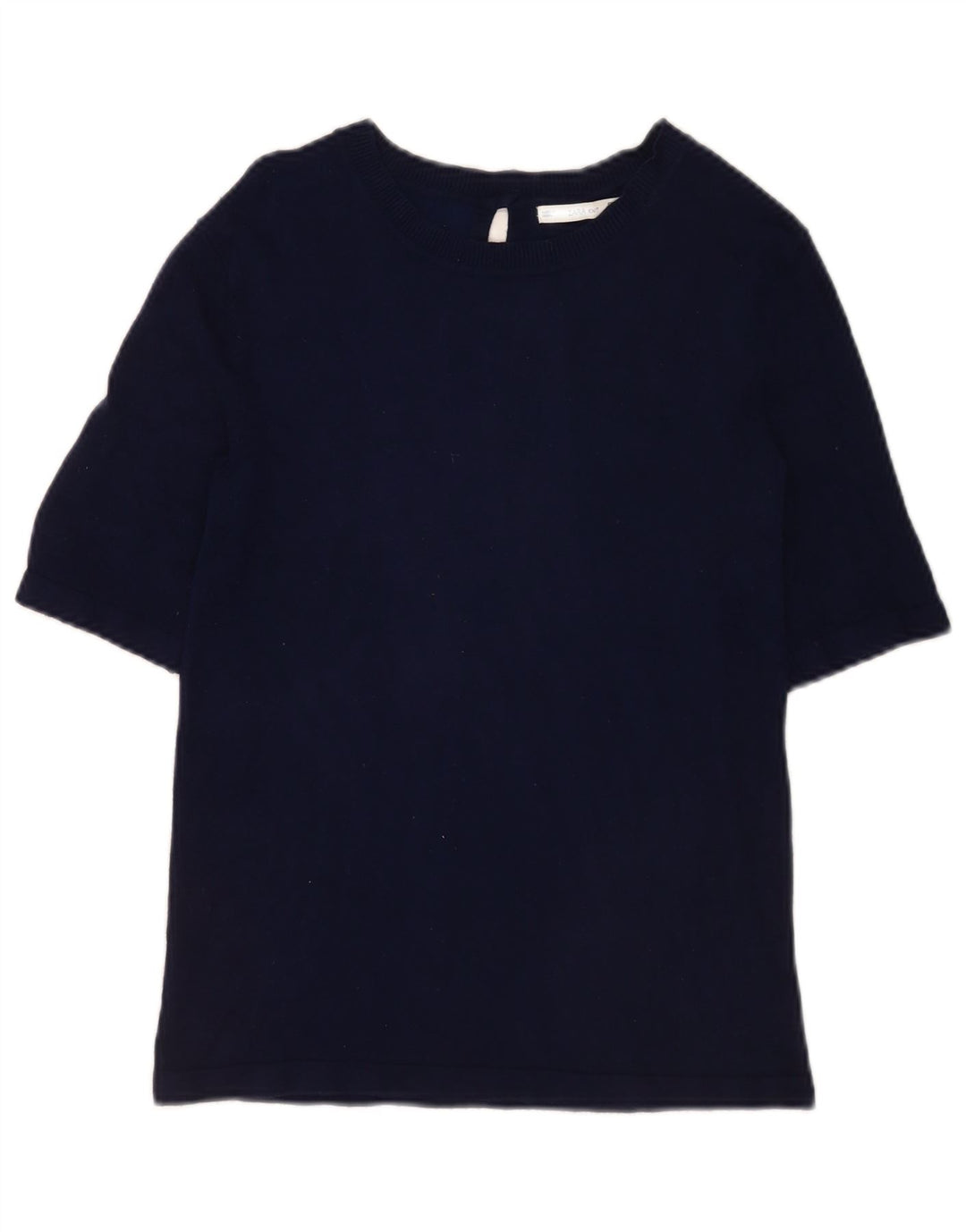 Zara T-Shirt Femme Top UK 14 Large Bleu Marine