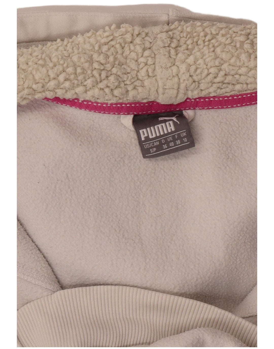 PUMA Pull à capuche zippé pour femme UK 10 Small Blanc