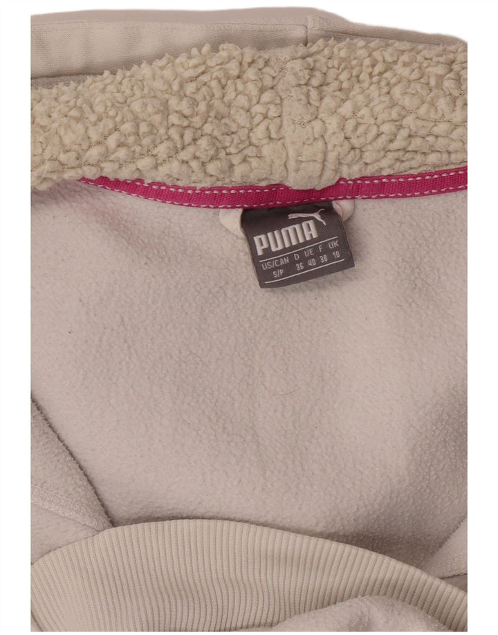 PUMA Pull à capuche zippé pour femme UK 10 Small Blanc
