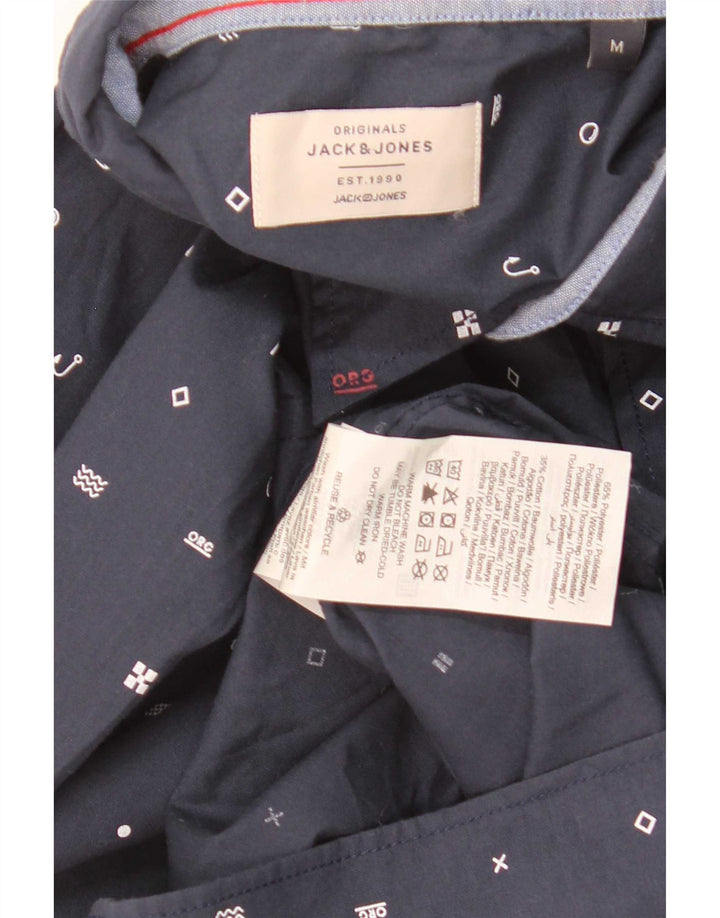 Jack & Jones Chemise à Motif Abstrait Homme Bleu Marine Moyen Polyester