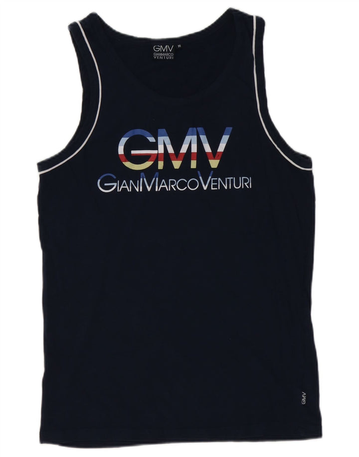 Gianmarco Venturi Débardeur Graphique Homme Bleu Marine Moyen Coton