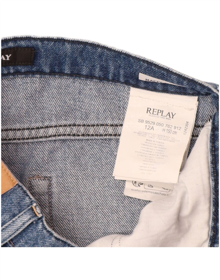 REPLAY Short Cargo en Jean Garçon 11-12 ans W26 Bleu Coton