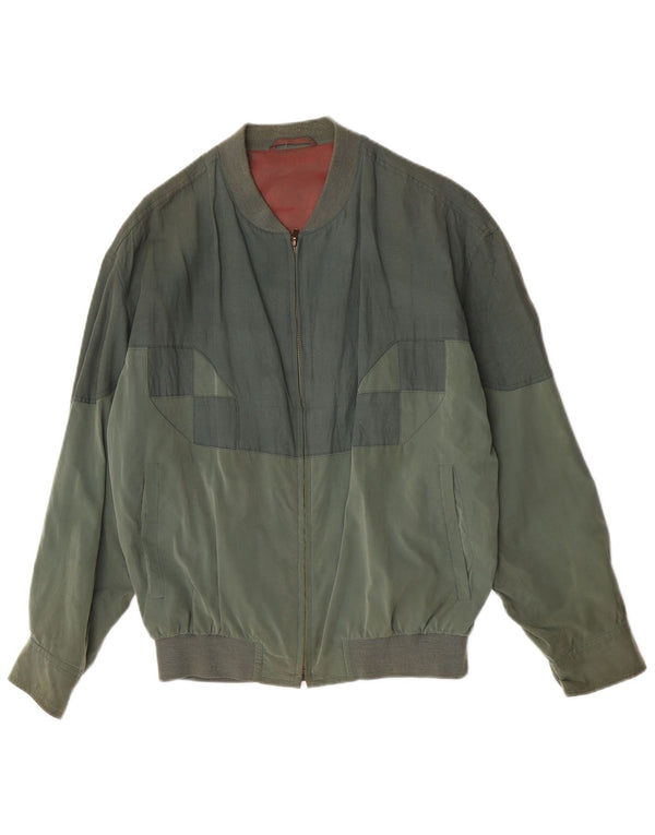 vintage Mens Bomber Jacket UK 40 Grand Colorblock Vert