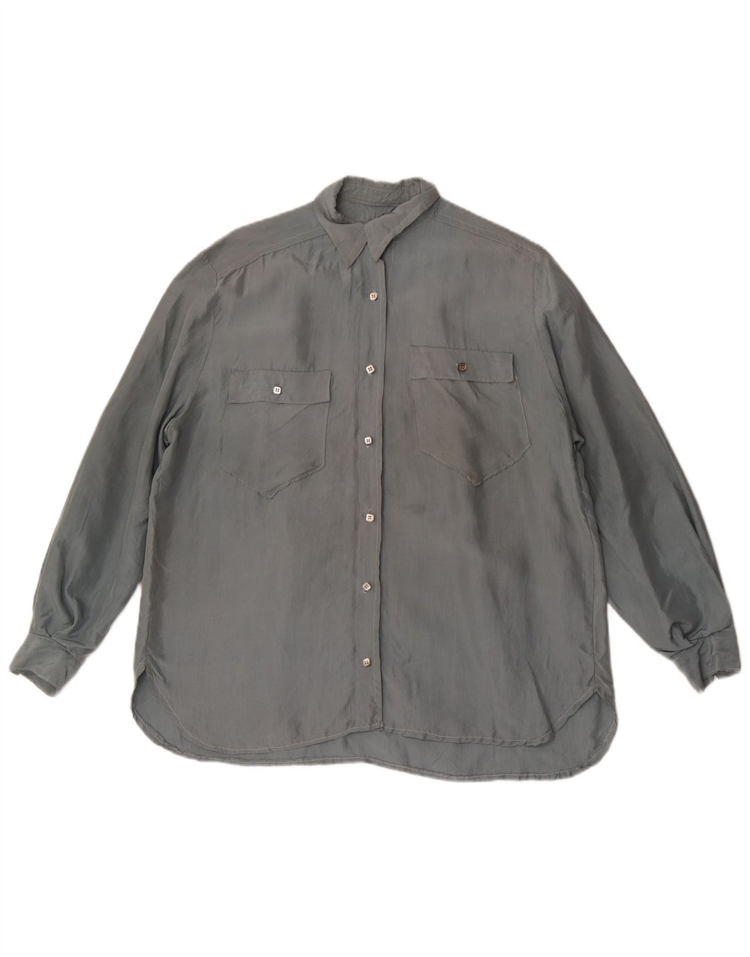 Chemisier chemise femme vintage UK 18 XL Gris