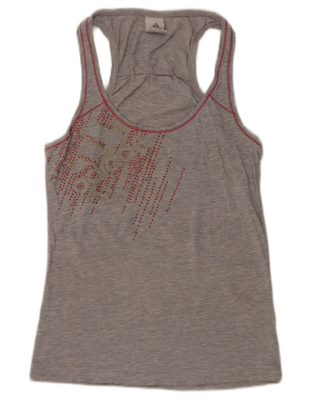 Adidas Débardeur graphique pour femme UK 12 Gris moyen moucheté