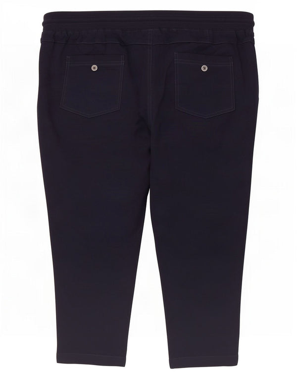 Marks & Spencer Pantalon capri droit pour femme UK 20 2XL W21 L24 Bleu marine