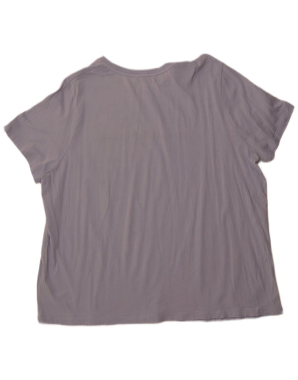 TOMMY HILFIGER T-Shirt Graphique Femme Top UK 24 4XL Bleu Coton