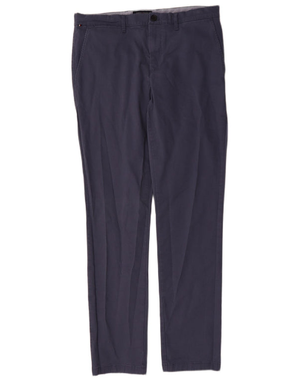 Tommy Hilfiger Pantalon chino stretch coupe slim pour homme W34 L34 Bleu coton