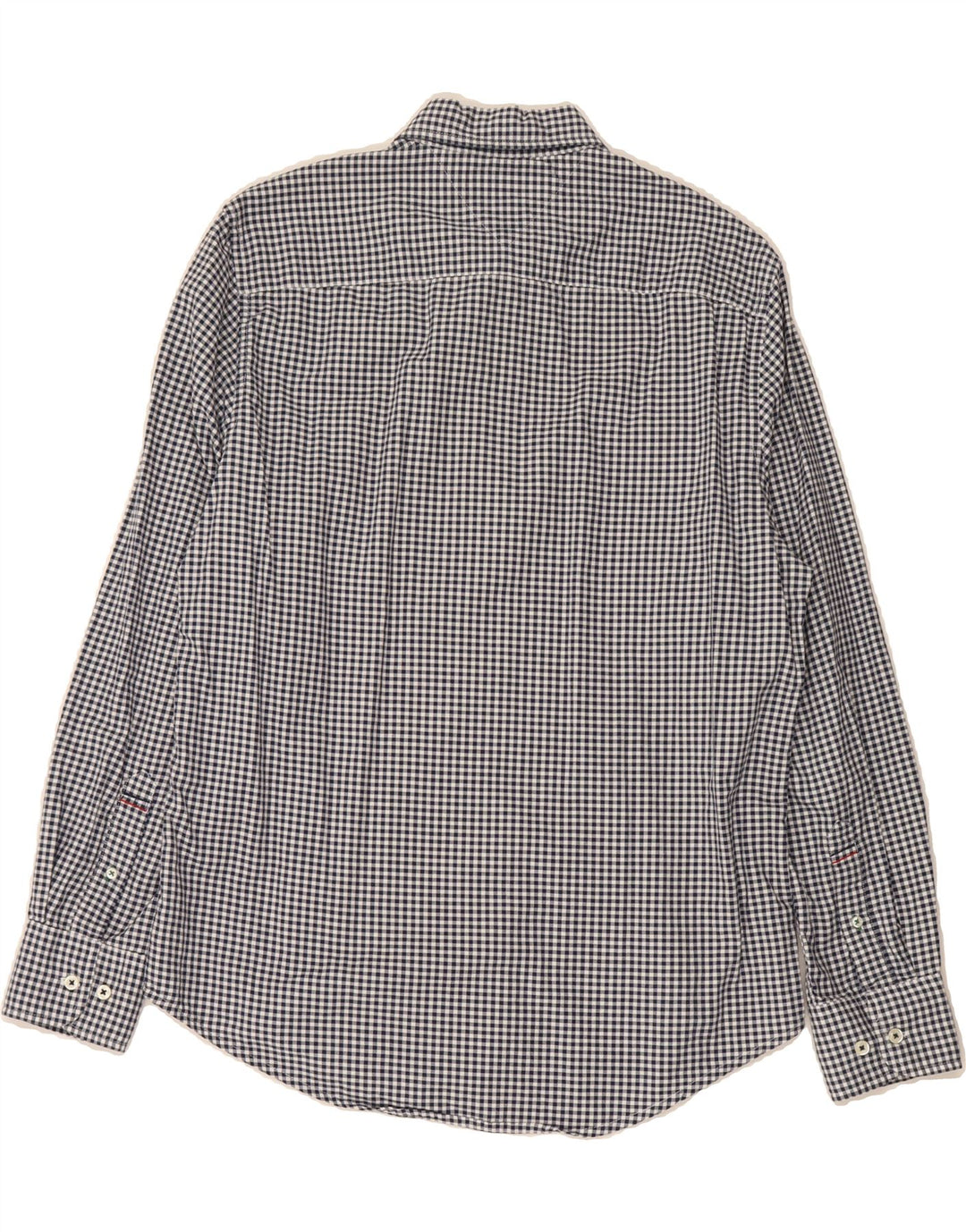 TOMMY HILFIGER Mens Shirt Size 15 1/2 16 Medium Navy Blue Gingham Vintage Tommy Hilfiger and Second-Hand Tommy Hilfiger from Messina Hembry 