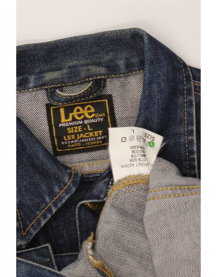 Lee Veste en jean pour femme UK 14 Large Bleu Coton