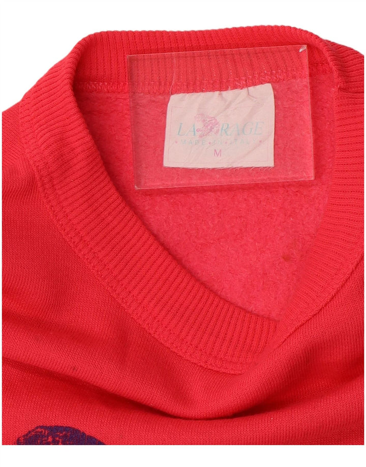 vintage Mens Graphic Sweatshirt Jumper Moyen Rose Coton