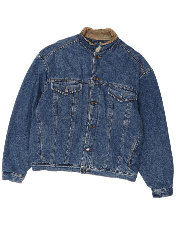 Michel Bachoz Veste en jean Sherpa pour homme UK 40 Large Bleu Coton