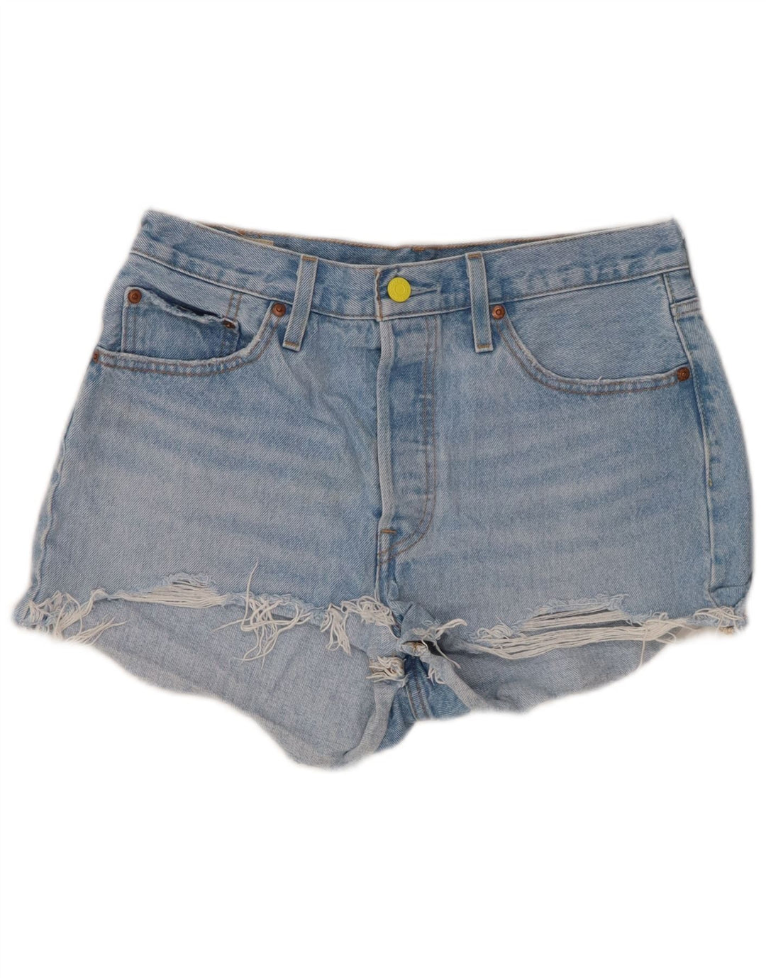 LEVI'S Short en Jean 501 Femme W29 Bleu Moyen Coton