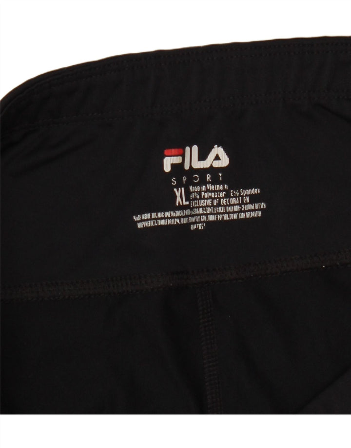 Fila Femmes Capri Leggings UK 18 XL Noir Colorblock Polyester
