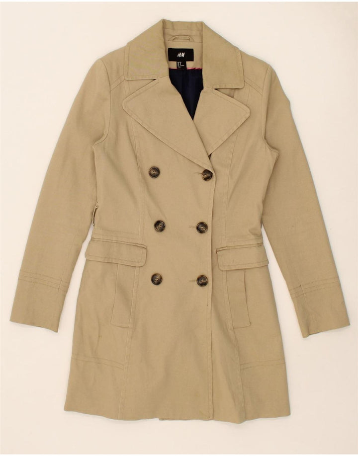 H&M Womens Double Breasted Coat EU 38 Medium Beige Cotton Vintage H&M and Second-Hand H&M from Messina Hembry 