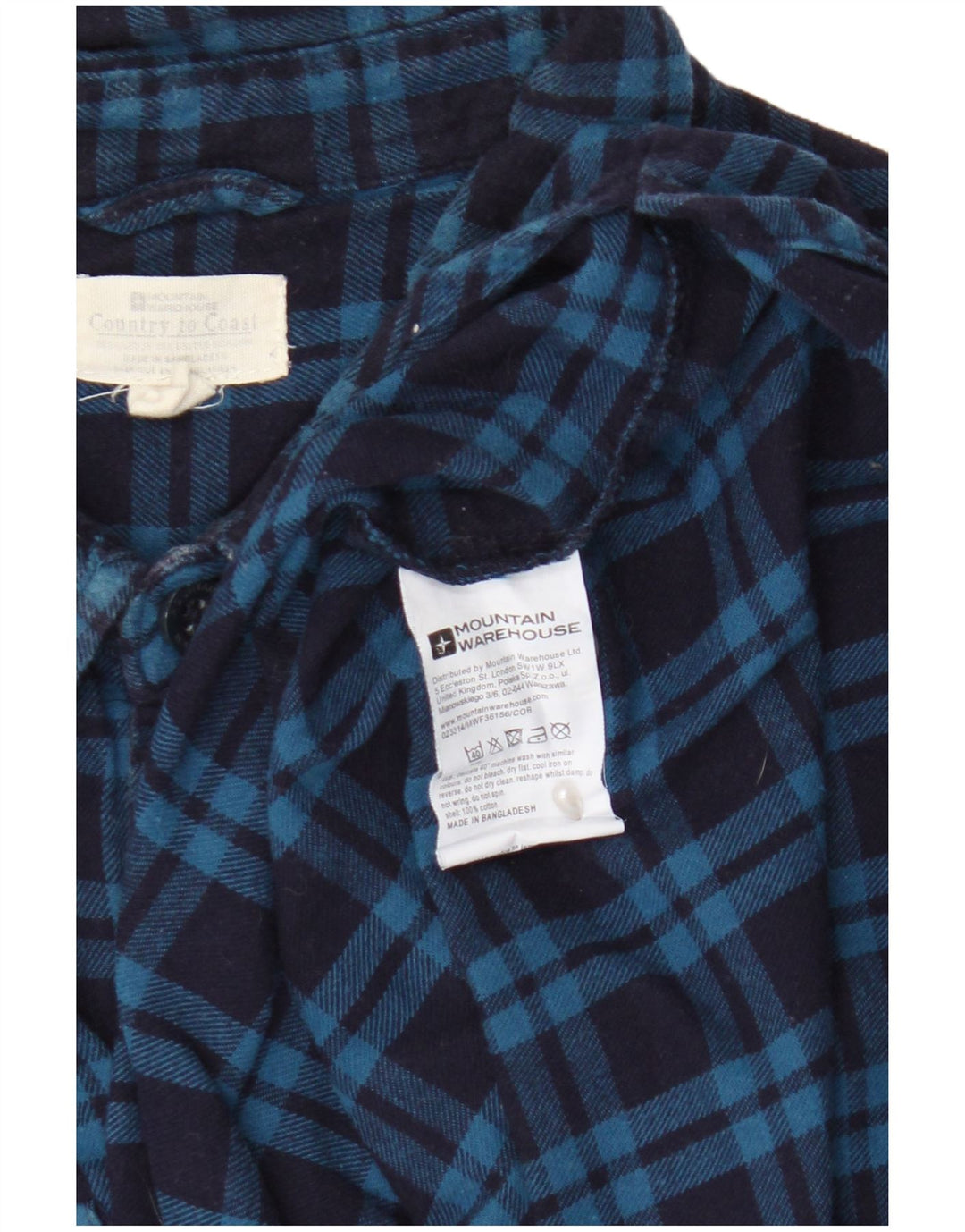 Mountain Warehouse Chemise en flanelle pour homme en coton à carreaux bleus