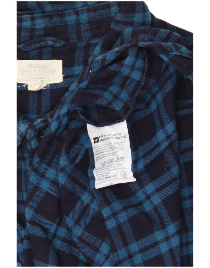 Mountain Warehouse Chemise en flanelle pour homme en coton à carreaux bleus