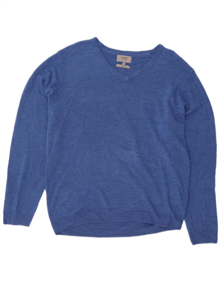 Marks & Spencer Pull Col V Homme XL Bleu Acrylique