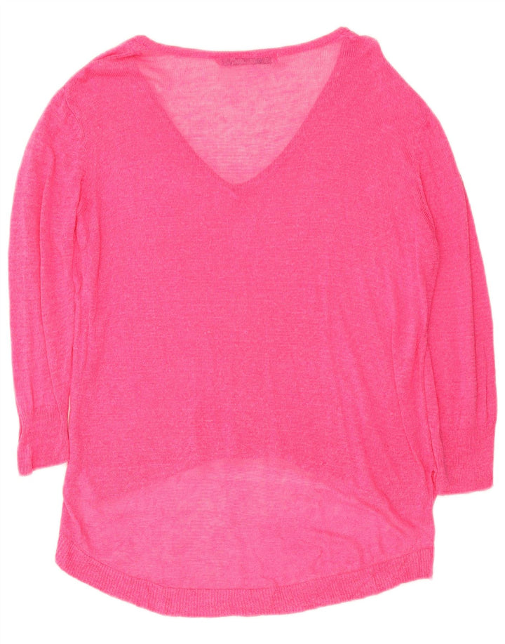 Zara Pull col V pour femme UK 16 Large Rose