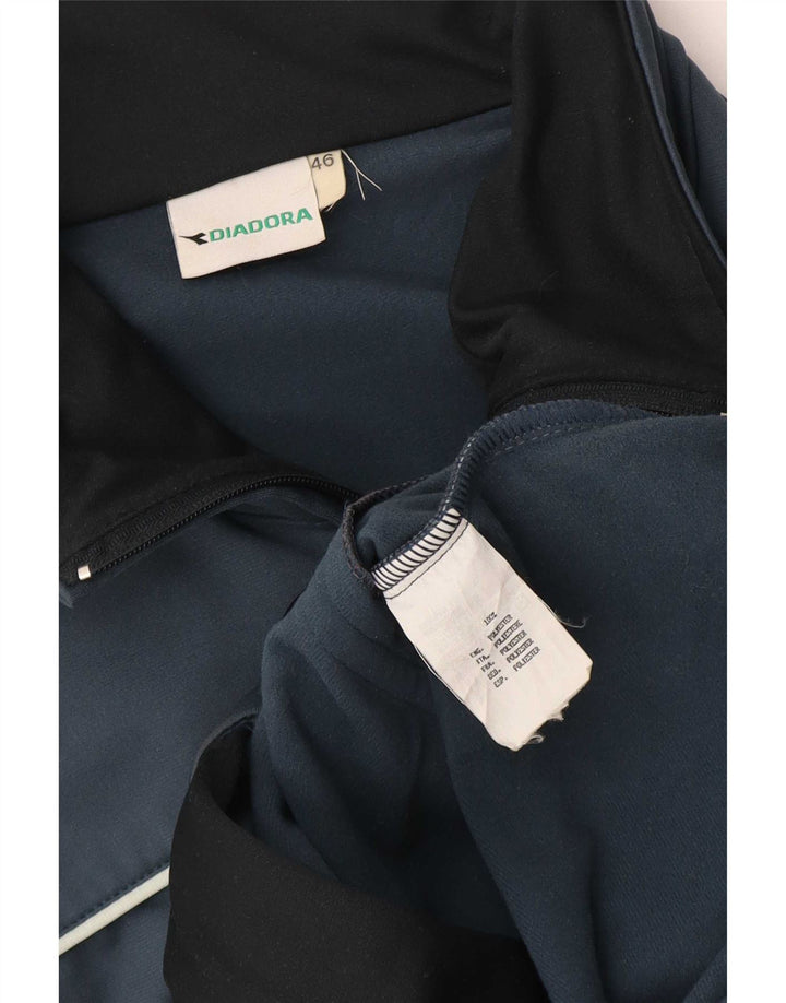 Diadora Veste de survêtement pour homme IT 46 Small Bleu Colorblock Polyester