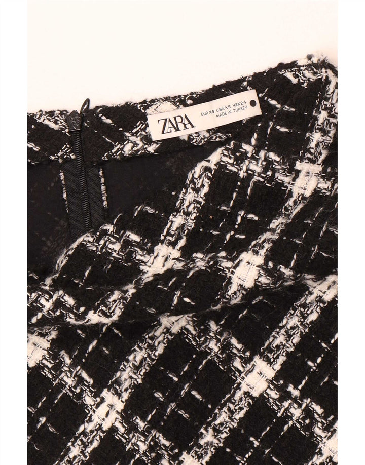 Zara Femme Mini Jupe XS W24 Carreau Noir