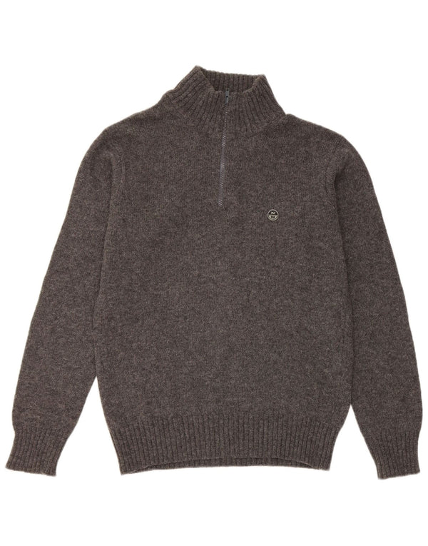 North Sails Pull à col zippé pour homme Large Gris Moucheté
